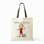 Custom Stick Figure Red Soccer Player  Bag
