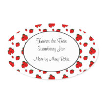 Custom Strawberry Pattern Canning Sticker
