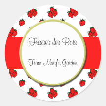 Custom Strawberry Pattern Canning Sticker