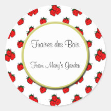Custom Strawberry Pattern Canning Sticker