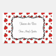 Custom Strawberry Pattern Canning Sticker