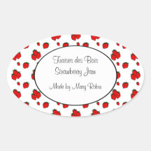 Custom Strawberry Pattern Canning Sticker