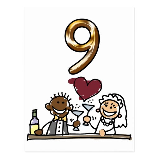 Custom Table Number 9 Postcards