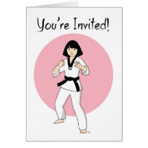 Custom Tae Kwon Do Princess Party Invitations Greeting Card