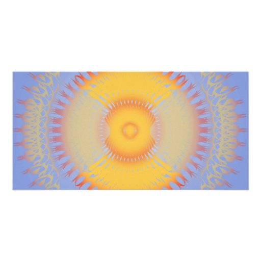 Custom Template: Orange & Yellow Radial Design Custom Photo Card