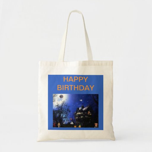 CUSTOM TOTE HALLOWEEN HAPPY BIRTHDAY BUDGET TOTE BAG