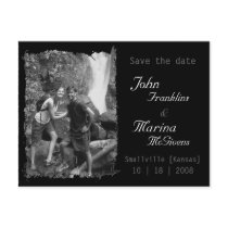 Custom Vertical Frame :Save the Date Torn Edges Post Cards