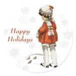 Custom Vintage Look Christmas Holiday Stickers