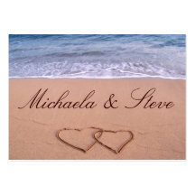 Custom Wedding Card "love on the beach" Business Card Templates