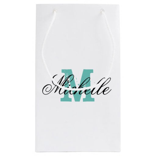 Custom wedding favour gift bag with chic monogram small gift bag ...