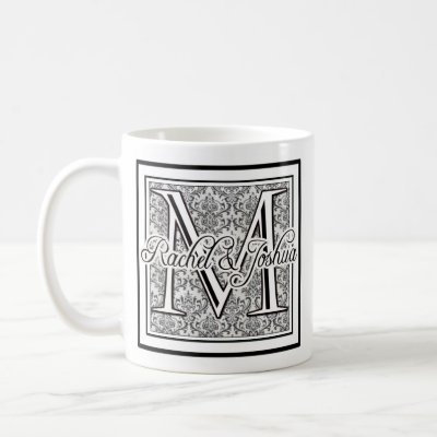 Custom wedding logo coffee mugs by perfectpostage
