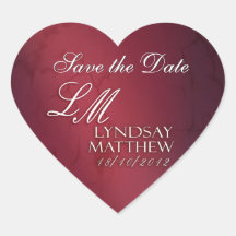 Custom Wedding Logo Stickers - Heart shaped