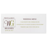 Custom Wedding Menu Card Monogram Logo invitations
