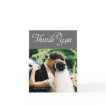 Custom Wedding Thank You Photo Cards Message Grey