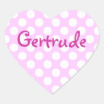 Custom White Polka Dots Heart Stickers