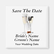 Custom Wine Glasses Save The Date Magnet