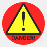 Custom Yellow, Red & Black  Warning Symbol Sticker