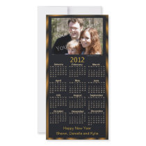 Customisable 2012 Calendar Photo Card Black Bronze