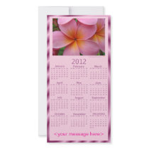 Customisable 2012 Calendar Photo Card (Plumeria)