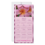 Customisable 2012 Calendar Photo Card (Plumeria) photo cards