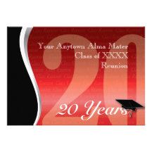 Customisable 20 Year Class Reunion Personalized Invite