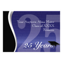 Customisable 25 Year Class Reunion Personalised Invitation