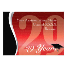 Customisable 29 Year Class Reunion Invites
