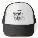Customisable 2 Precious Pugs Illustration Hats