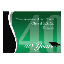 Customisable 40 Year Class Reunion Personalized Announcements