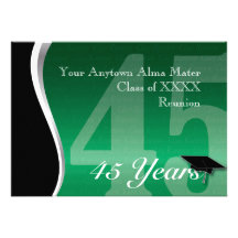 Customisable 45 Year Class Reunion Custom Invites