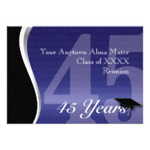 Customisable 45 Year Class Reunion Personalised Invite