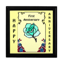 Customisable Anniversary gift box, Blue rose