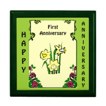 Customisable Anniversary gift box, daffodils