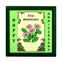 Customisable Anniversary gift box, pink daisies