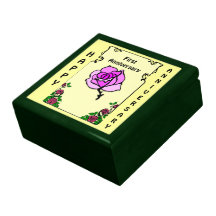 Customisable Anniversary gift box, pink rose