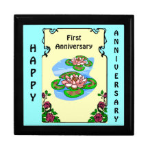Customisable Anniversary gift box, water lilies