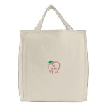 Customisable Apple Tote Bag - Teacher Gift embroidered bags