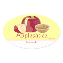 Customisable Applesauce Oval Sticker
