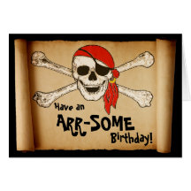 Customisable ARR-SOME Pirate Skull Greeting Cards