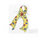 Customisable Autism Ribbon wifh Flower
