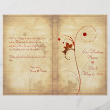 Customisable Autumn Wedding Program Personalized Flyer