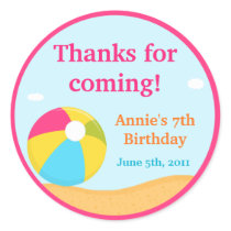 Customisable Beach Party Sticker