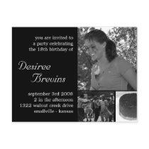 Customisable Birthday Invite Card Photo Invitation