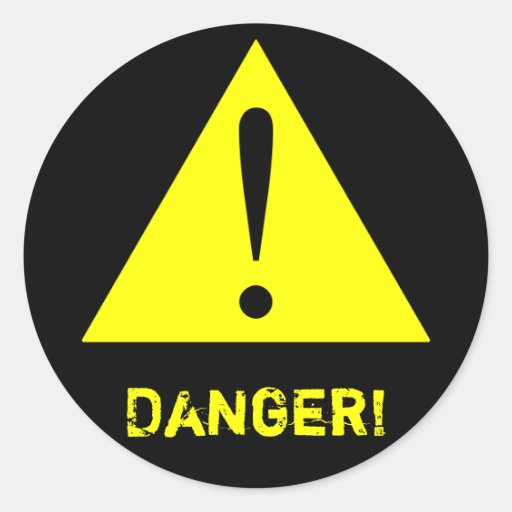 Customisable Black & Yellow Warning Symbol Sticker