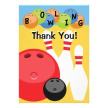 Customisable Bowling Thank You Custom Announcement