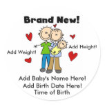 Customisable Brand New Baby  Stickers