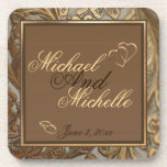 Customisable Bride Groom Keepsake Cork Coasters