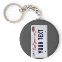 (Customisable) California License Plate Keychain