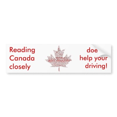 Customisable Canada Maple Leaf Bumper Sticker by KnowledgeProbe