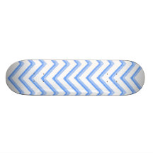 Customisable Chevron Powder Blue Skate Board